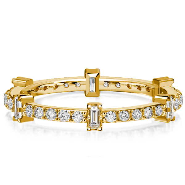 Eternity band - Italo Baguette Cut Eternity Wedding Band Stackable Band Ring, Apparel & Accessories, Italo jewelry - Online Catalog