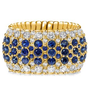 Eternity band - Italo Golden Multi Row Blue Sapphire Eternity Wedding Band, Apparel & Accessories, Italo jewelry - Online Catalog
