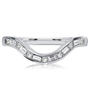 classic band - Italo Baguette Cut Arch Curved Ring Arch Wedding Band, Italo jewelry - Online Catalog