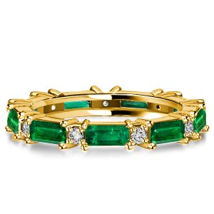 Eternity band - Italo Golden Emerald Green Eternity Wedding Band Stackable Ring, Apparel & Accessories, Italo jewelry - Online Catalog