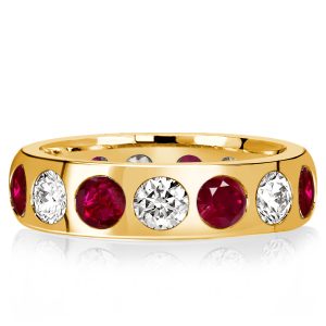 Eternity band - Italo Flush Setting White & Ruby Eternity Wedding Band, Apparel & Accessories, Italo jewelry - Online Catalog