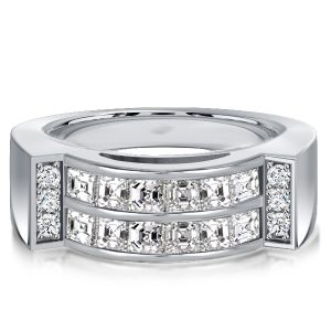 Anniversary band - Italo White Sapphire Asscher Cut Wedding Band Anniversary Ring, Italo jewelry - Online Catalog