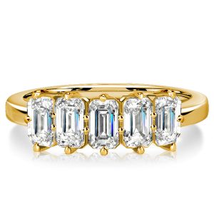 classic band - Italo Five Stone Emerald Cut Wedding Band For Women, Italo jewelry - Online Catalog