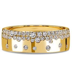 anniversary band - Italo Flush Set Band Half Eternity Wedding Band For Women Waterfall Ring, Italo jewelry - Online Catalog