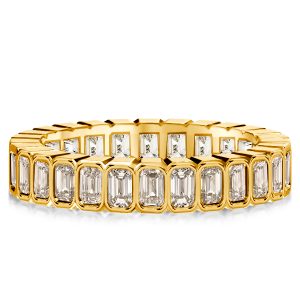 Eternity band - Italo Bezel Setting Emerald Cut Eternity Wedding Band, Apparel & Accessories, Italo jewelry - Online Catalog
