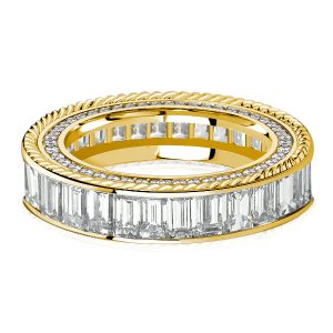 anniversary band - Italo Rope Edge Baguette Cut Eternity Wedding Band Anniversary, Italo jewelry - Online Catalog