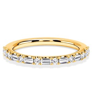 Classic rings band - Italo Baguette Cut Pave Wedding Band Stackable Ring For Women, Apparel & Accessories, Italo jewelry - Online Catalog