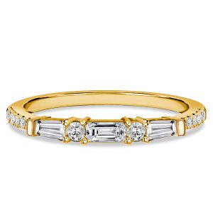 classic band - Italo Baguette & Round Cut Half Eternity Wedding Band Classic, Italo jewelry - Online Catalog