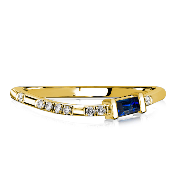Anniversary band - Italo Blue Sapphire Curved Wedding Band Wedding Rings For Women, Italo jewelry - Online Catalog