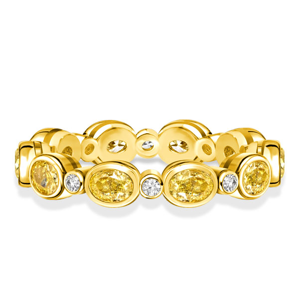 Anniversary band - Italo Bezel Setting Yellow Topaz Eternity Ring Anniversary Band, Wedding Bands - Apparel & Accessories, Italo jewelry - Online Catalog
