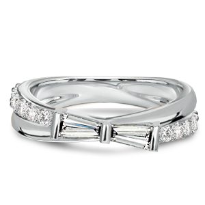 Anniversary band - Italo Tap Baguette Crossover Wedding Band Anniversary Rings, Italo jewelry - Online Catalog