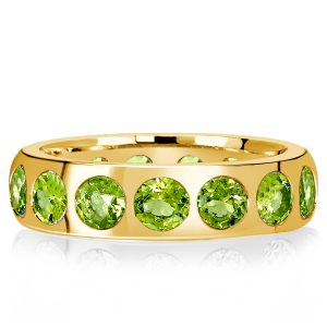 Eternity band - Italo Flush Setting Peridot Wedding Band Anniversary Rings, Apparel & Accessories, Italo jewelry - Online Catalog