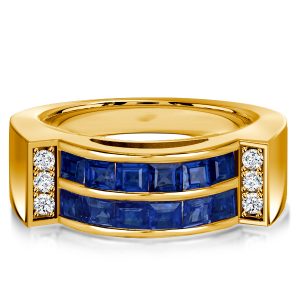 Anniversary band - Italo Blue Sapphire Asscher Cut Wedding Band Anniversary Rings, Wedding Bands - Apparel & Accessories, Italo jewelry - Online Catalog