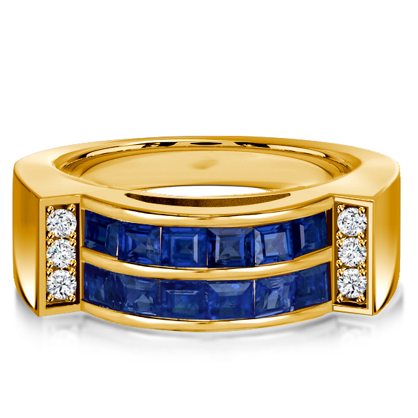 Anniversary band - Italo Blue Sapphire Asscher Cut Wedding Band Anniversary Rings, Wedding Bands - Apparel & Accessories, Italo jewelry - Online Catalog