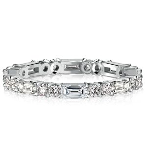 Eternity band - Italo Double Round & Baguette Cut Eternity Ring Classic Band, Apparel & Accessories, Italo jewelry - Online Catalog