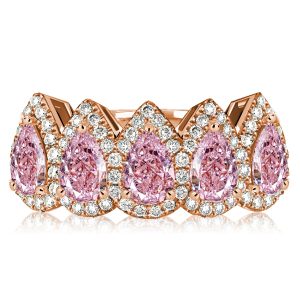 Anniversary band - Italo Pink Stone Ring Pear Shaped Anniversary Rings For Women, Italo jewelry - Online Catalog