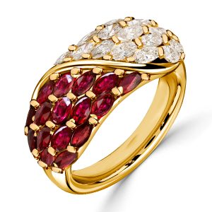 Anniversary band - Italo Marquise Cut White & Ruby Band Anniversary Rings, Wedding Bands - Apparel & Accessories, Italo jewelry - Online Catalog