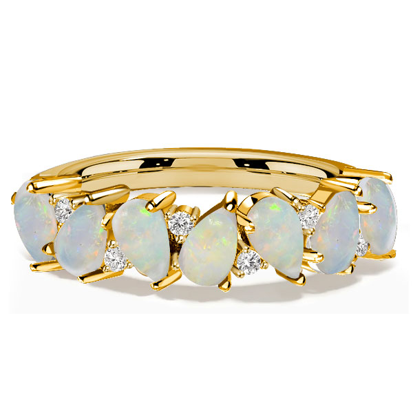 Anniversary band - Italo Pear Shaped Opal wedding Ring Opal Rings For Women, Wedding Bands - Apparel & Accessories, Italo jewelry - Online Catalog