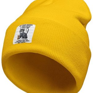My Four Moods Cat With Coffee Animal Graphic Beanie Hat, Hats, Lilicloth.com
