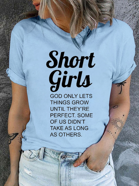 Cotton Short Girls Casual T-Shirt, T-shirts, Lilicloth.com