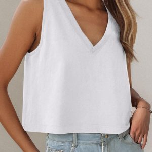 V-Neck Casual Sleeveless Top, Tanks & Crop Tops, ChicMe catalog