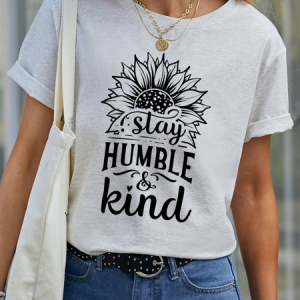 Stay Humble and Kind Casual Short Sleeve T-shirt, T-shirts, Lilicloth.com
