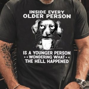Inside Older Person Is A Younger Person - Funny Dachshund Dog Vintage Cotton Casual T-Shirt, T-shirts, Lilicloth.com