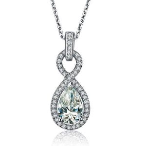 Necklaces - Italo Pear Cut Created White Sapphire Pendant Necklace, Apparel & Accessories, Italo jewelry - Online Catalog