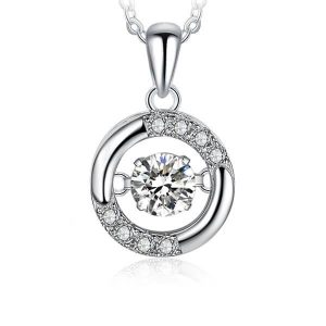 Necklaces - Italo Beating Heart Created White Sapphire Pendant Necklace, Apparel & Accessories, Italo jewelry - Online Catalog