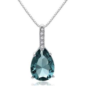 necklaces - Italo Pear Cut Aquamarine Pendant Necklace For Women, Italo jewelry - Online Catalog