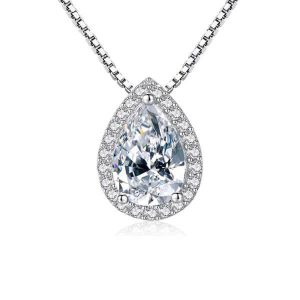 necklaces - Italo Pear Cut Pendant Necklace For Women Silver Necklace, Italo jewelry - Online Catalog