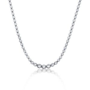 Necklaces - Italo Milgrain Created White Sapphire Tennis Necklace, Apparel & Accessories, Italo jewelry - Online Catalog