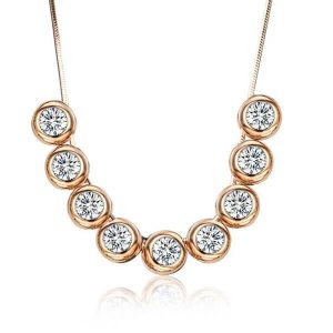 Necklaces - Bezel Design Created White Sapphire Necklace, Apparel & Accessories, Italo jewelry - Online Catalog