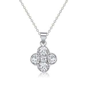 Necklaces - Four Leaf Clover Design Created White Sapphire Pendant Necklace, Apparel & Accessories, Italo jewelry - Online Catalog