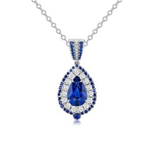 necklaces - Italo Pear Cut Pendant Necklace For Women In Sterling Silver, Italo jewelry - Online Catalog