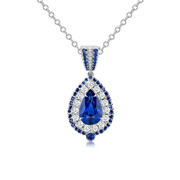 Necklaces - Italo Pear Cut Pendant Necklace For Women In Sterling Silver, Apparel & Accessories, Italo jewelry - Online Catalog