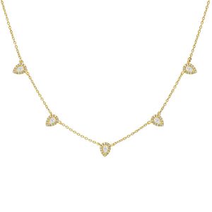 necklaces - Golden Halo Pear Cut Chain Necklace, Italo jewelry - Online Catalog