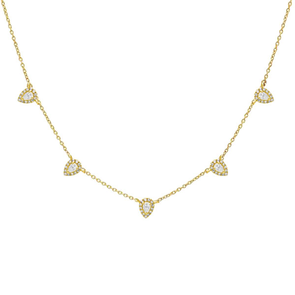 necklaces - Golden Halo Pear Cut Chain Necklace, Italo jewelry - Online Catalog