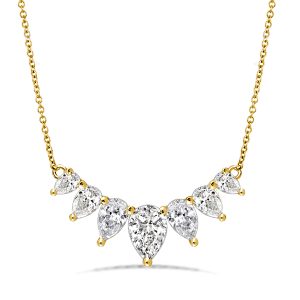 Necklaces - Italo Golden Pear Cut White Sapphire Pendant Necklace, Apparel & Accessories, Italo jewelry - Online Catalog