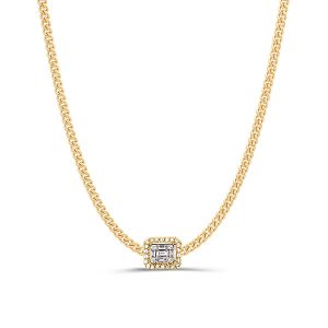necklaces - Italo Baguette Pendant Necklace Golden Necklace For Women, Italo jewelry - Online Catalog