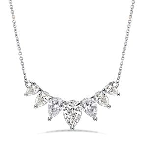necklaces - Pear Cut Created White Sapphire Pendant Necklace For Women, Italo jewelry - Online Catalog