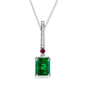 Necklaces - Italo Emerald Green Pendant Necklace For Women, Apparel & Accessories, Italo jewelry - Online Catalog
