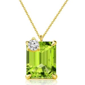 necklaces - Italo Peridot Emerald Cut Pendant Necklace For Women, Italo jewelry - Online Catalog
