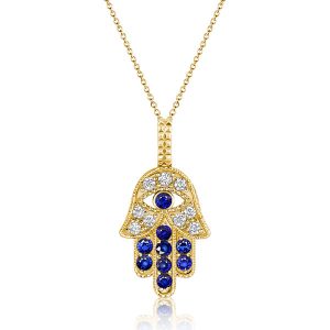 Necklaces - Italo Blue Evil Eye Necklace Hamsa Hand Necklace For Women, Apparel & Accessories, Italo jewelry - Online Catalog
