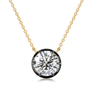 Necklaces - Italo White Sapphire Solitaire Pendant Necklace Bezel Necklace, Apparel & Accessories, Italo jewelry - Online Catalog