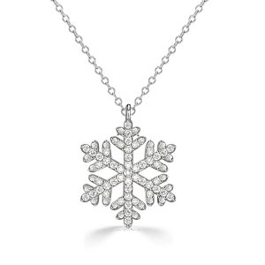 necklaces - Italo White Sapphire Snowflake Necklace Christmas Charm Pendant, Italo jewelry - Online Catalog