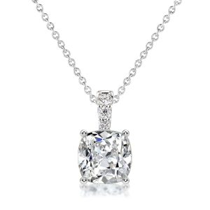 necklaces - Italo White Sapphire Cushion Cut Pendant Necklace For Women, Italo jewelry - Online Catalog