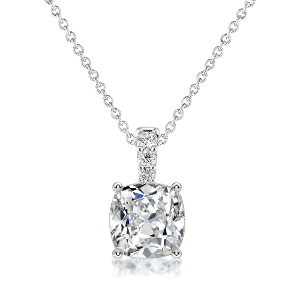 necklaces - Italo White Sapphire Cushion Cut Pendant Necklace For Women, Italo jewelry - Online Catalog