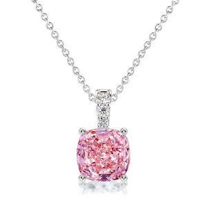 necklaces - Italo Pink Sapphire Cushion Cut Pendant Necklace For Women, Italo jewelry - Online Catalog