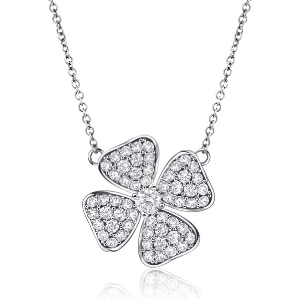 necklaces - Italo 4 Leaf Clover Necklace For Women Sliver Necklace, Italo jewelry - Online Catalog